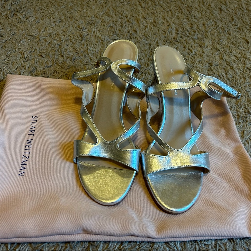 Stuart Weitzman silver heels